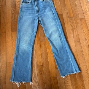 Mother hustler ankle fray jeans